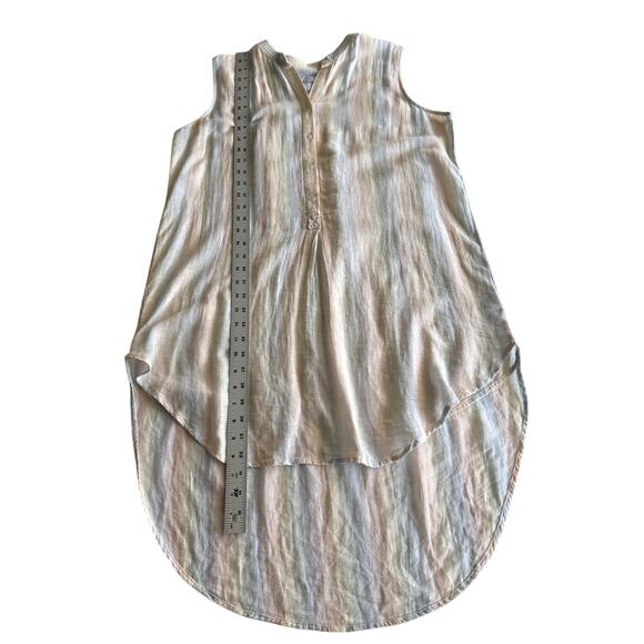 Rails Linen Rayon Jules Rainbow Stripe Sleeveless Hi Low Scoop Hem Tunic Top M - Picture 8 of 9